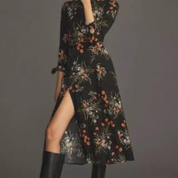 Reformation Zelda Black Floral size 12 - Picture 2 of 4